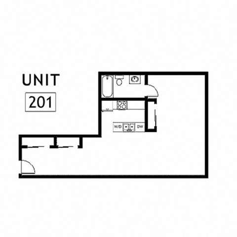 Floor plan for studio, 1 bath, 1629 sqft